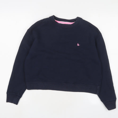 Jack Wills Womens Blue Cotton Pullover Sweatshirt Size 10 Pullover - Logo, Embroidered