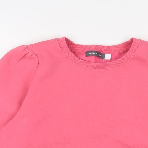 Mint Velvet Womens Pink Cotton Pullover Sweatshirt Size S Pullover