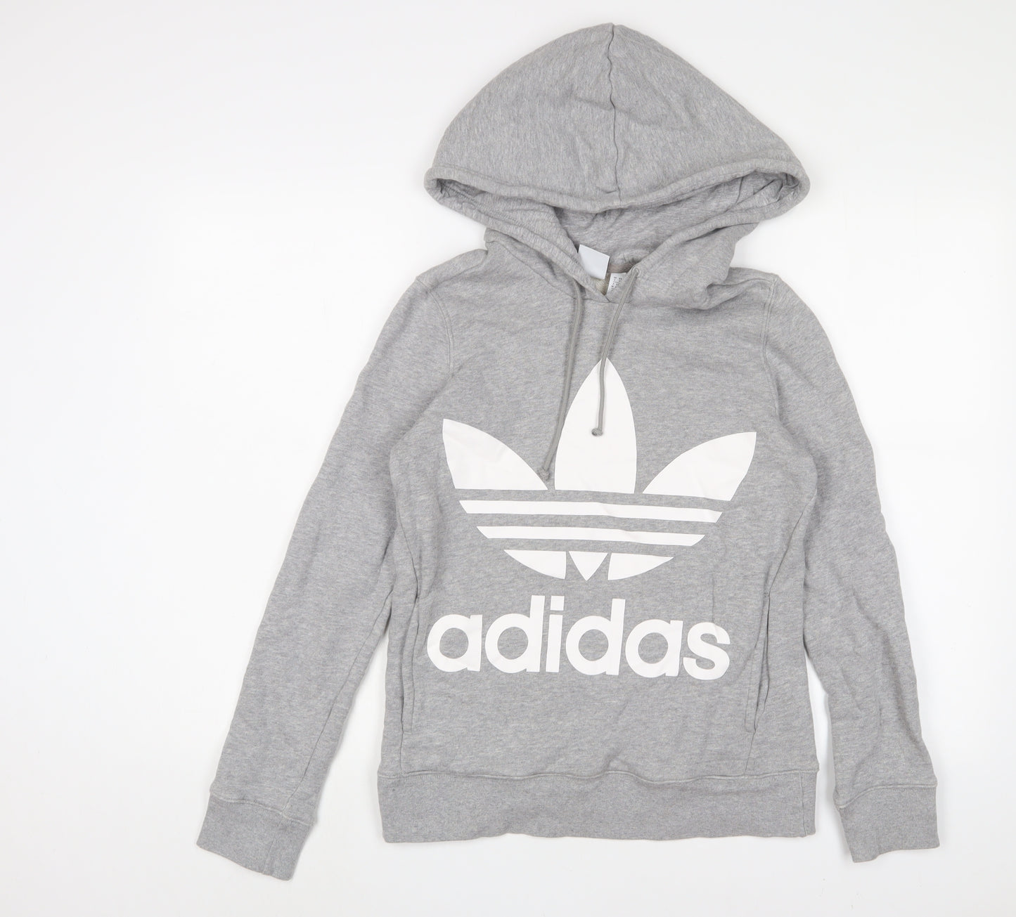 adidas Womens Grey Cotton Pullover Hoodie Size 6 Pullover - Logo