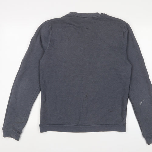 Crafted Mens Blue Cotton Pullover Sweatshirt Size M