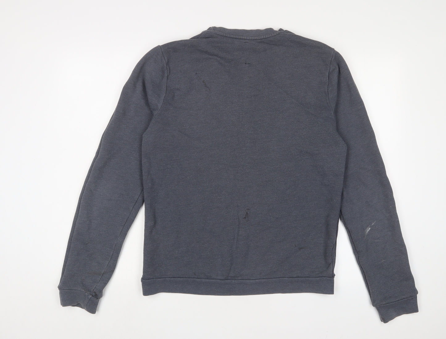 Crafted Mens Blue Cotton Pullover Sweatshirt Size M