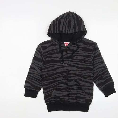 Bubble Boys Grey Animal Print Cotton Full Zip Hoodie Size 6 Years Zip