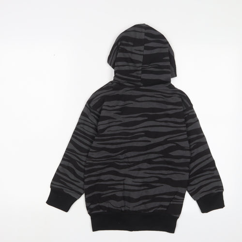Bubble Boys Grey Animal Print Cotton Full Zip Hoodie Size 6 Years Zip