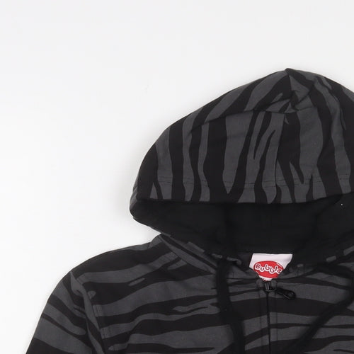 Bubble Boys Grey Animal Print Cotton Full Zip Hoodie Size 6 Years Zip