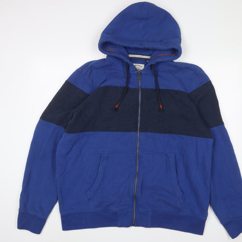 Fat Face Mens Blue Cotton Full Zip Hoodie Size 2XL