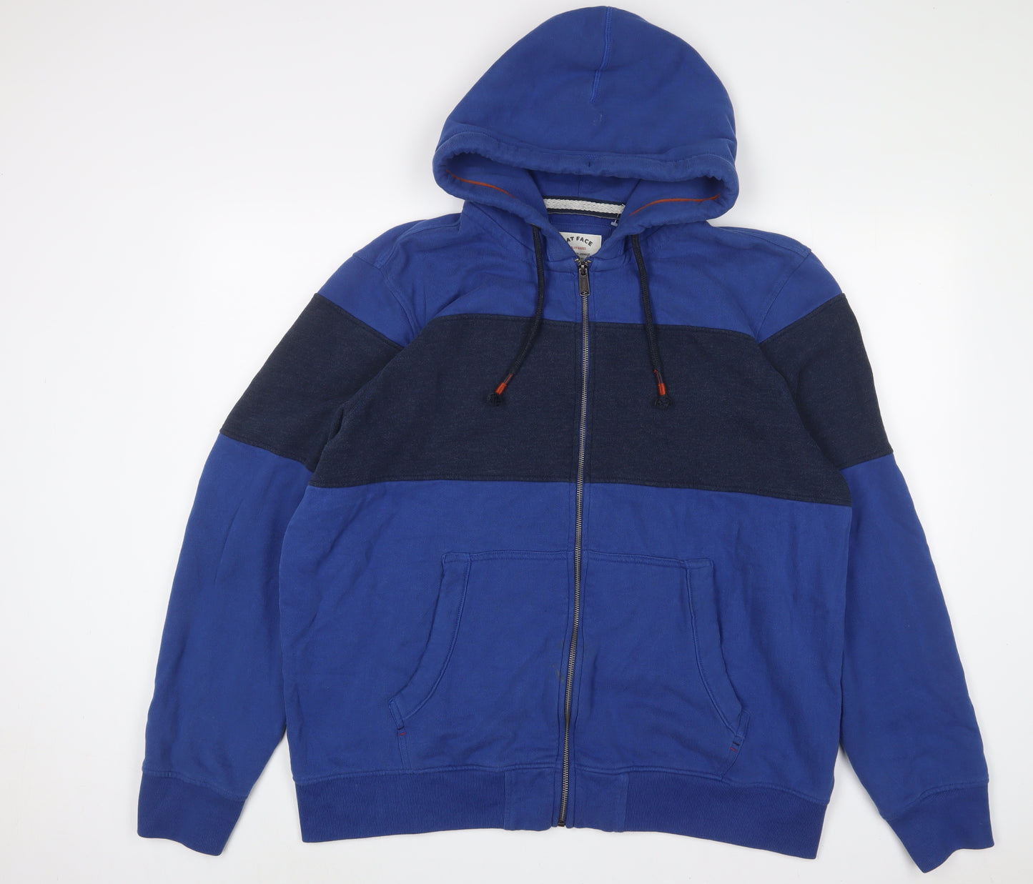 Fat Face Mens Blue Cotton Full Zip Hoodie Size 2XL