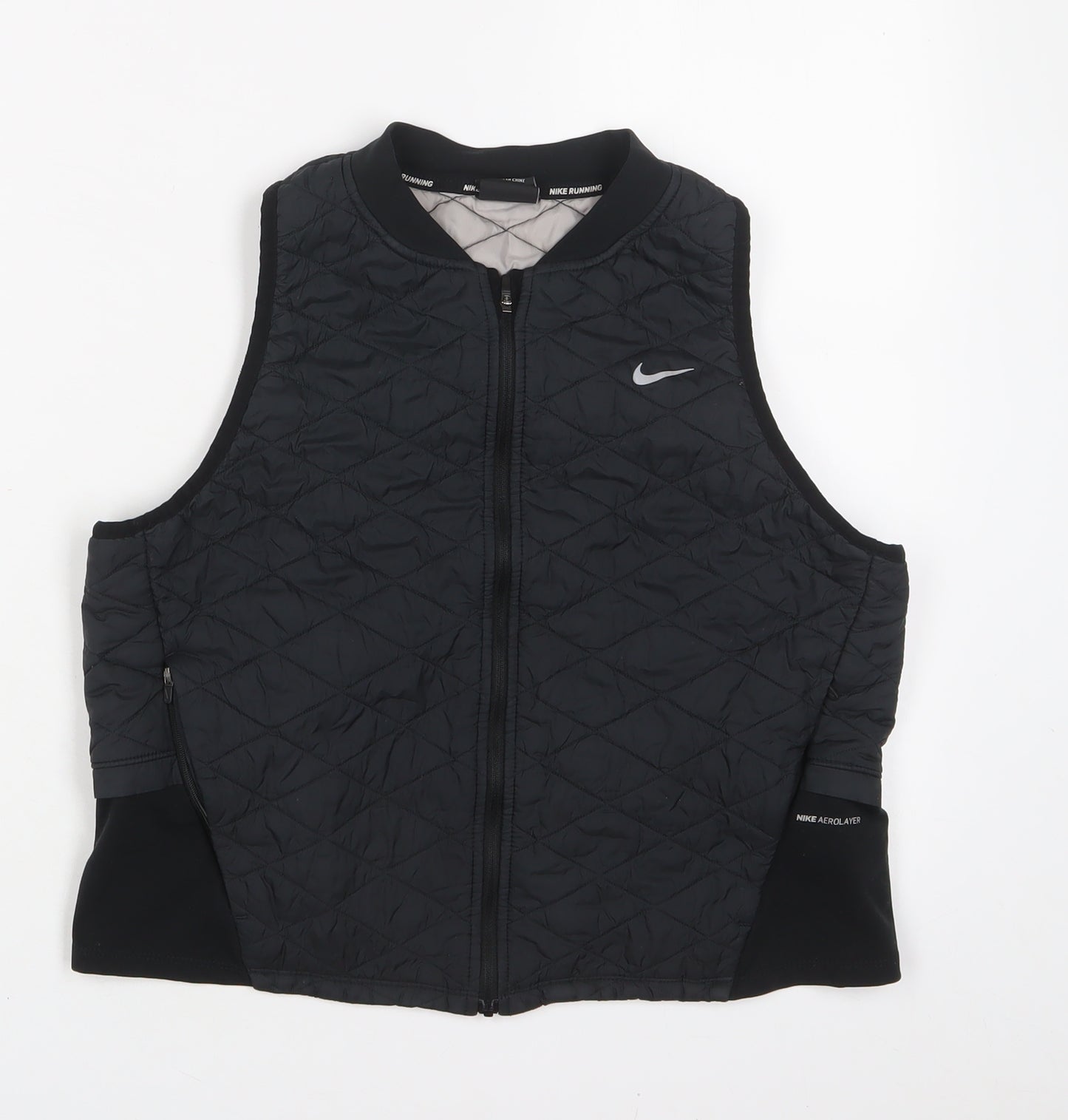 Nike Boys Black Gilet Jacket Size 13 Years Zip - Logo