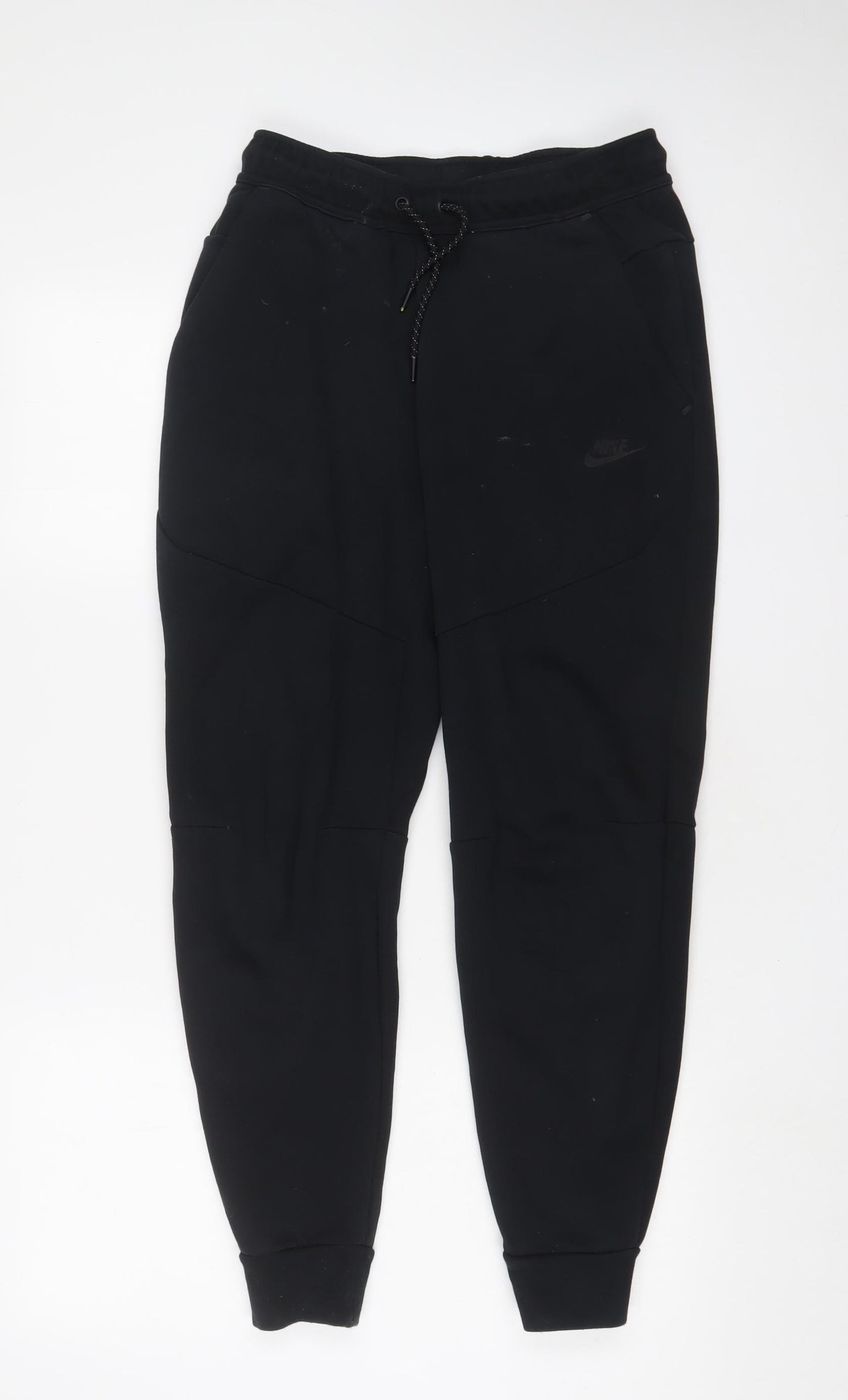 Nike Mens Black Cotton Jogger Trousers Size S L27 in Regular Drawstring - Logo