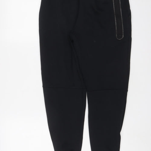 Nike Mens Black Cotton Jogger Trousers Size S L27 in Regular Drawstring - Logo