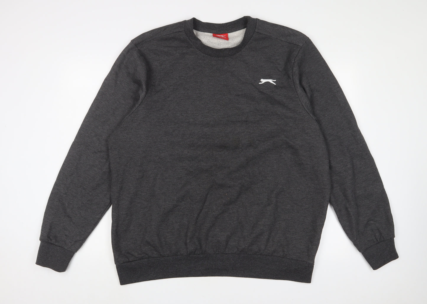 Slazenger Mens Grey Cotton Pullover Sweatshirt Size XL - Logo, Embroidered