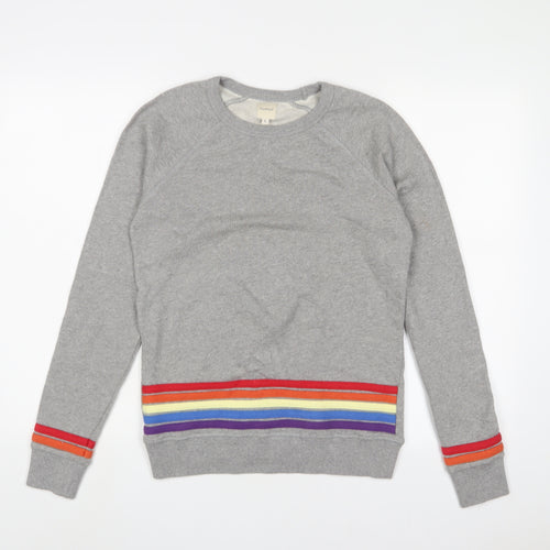 Howies Womens Grey Striped Cotton Pullover Sweatshirt Size S Pullover - Embroidered