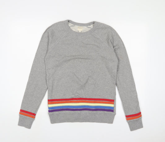 Howies Womens Grey Striped Cotton Pullover Sweatshirt Size S Pullover - Embroidered