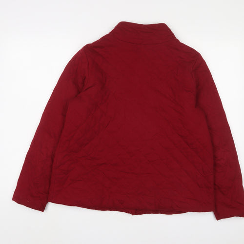 Lands' End Womens Red Cotton Full Zip Sweatshirt Size 10 Zip