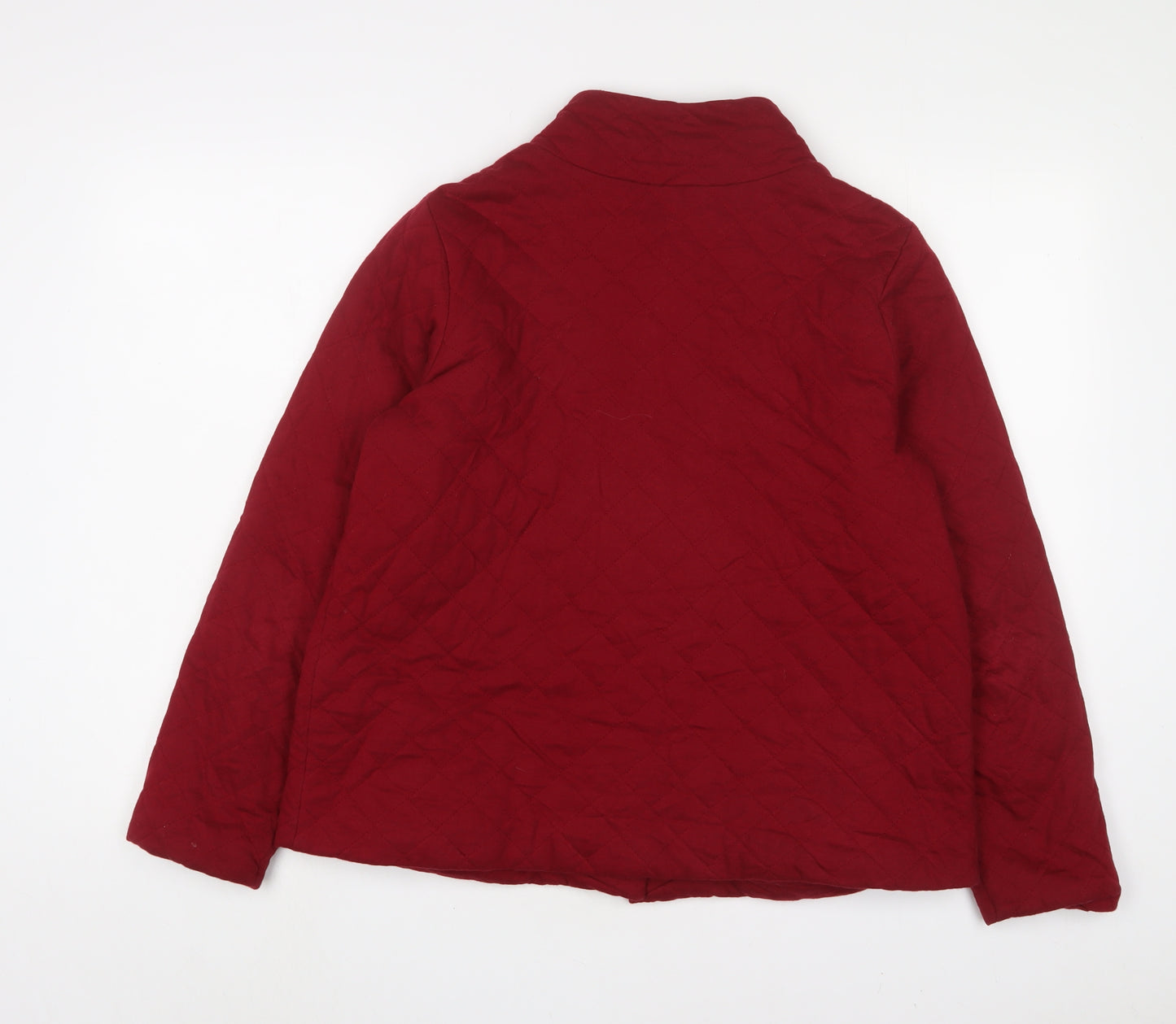 Lands' End Womens Red Cotton Full Zip Sweatshirt Size 10 Zip