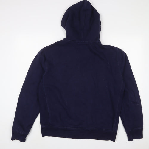 Ralph Lauren Mens Blue Cotton Full Zip Hoodie Size L - Logo, Embroidered