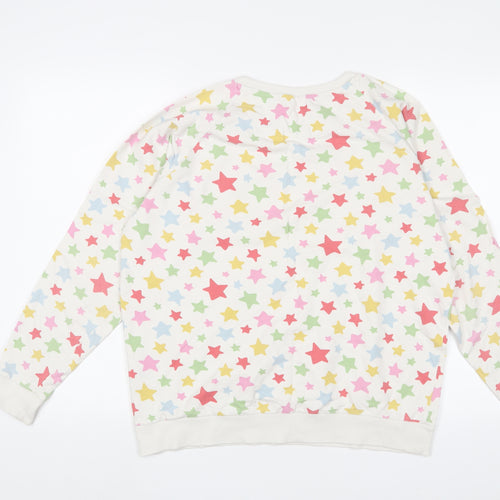 Cath Kidston Womens Multicoloured Geometric Cotton Pullover Sweatshirt Size L Pullover - Star Pattern