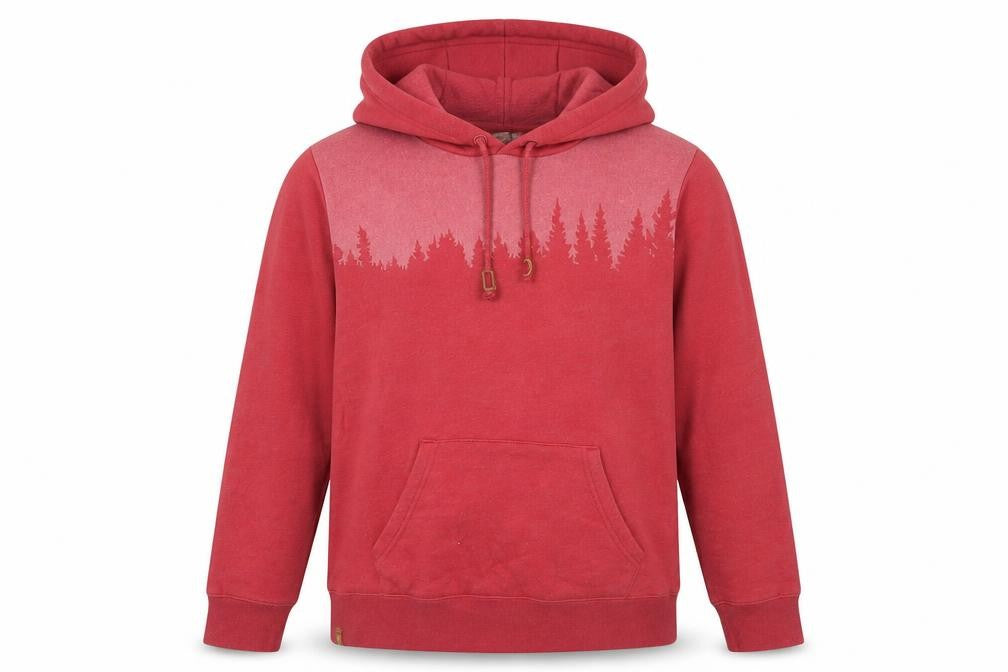 Front view of Wear your impact men’s red cotton pullover hoodie, size L