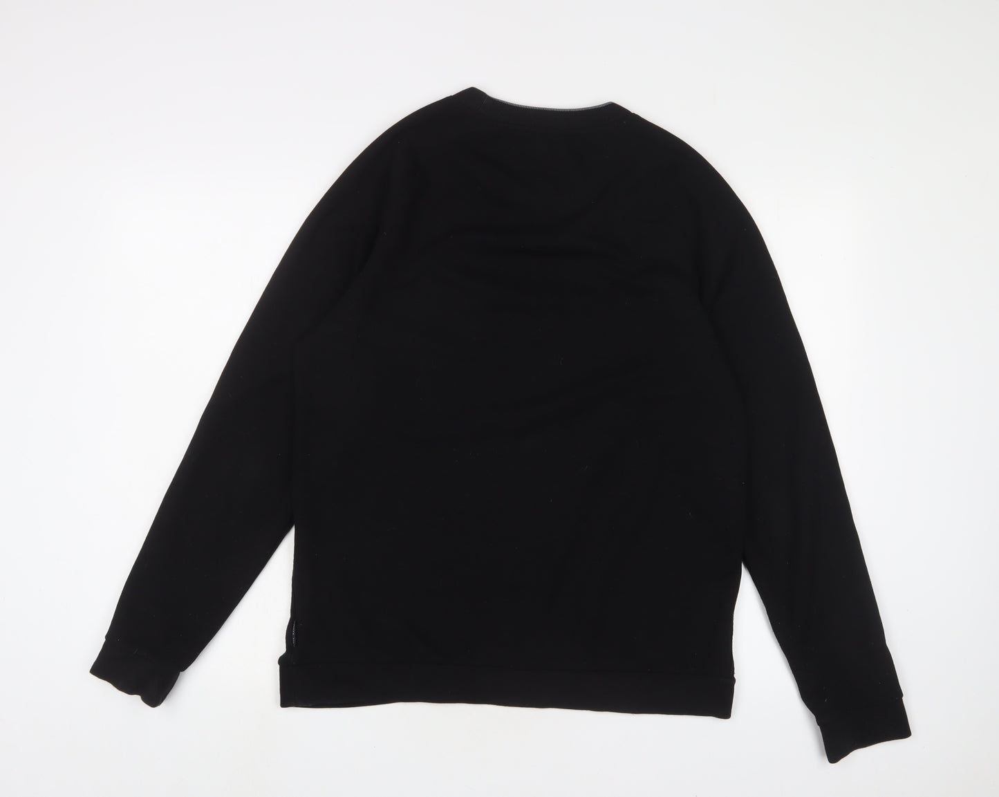 Ted Baker Mens Black Crew Neck Polyester Pullover Jumper Size L Long Sleeve