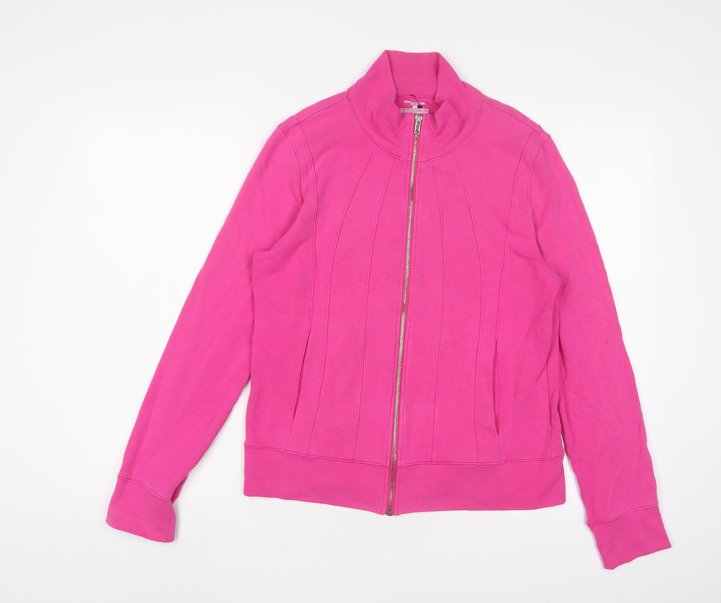 Jones New York Womens Pink Cotton Full Zip Sweatshirt Size M Zip