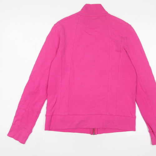 Jones New York Womens Pink Cotton Full Zip Sweatshirt Size M Zip