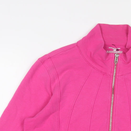 Jones New York Womens Pink Cotton Full Zip Sweatshirt Size M Zip