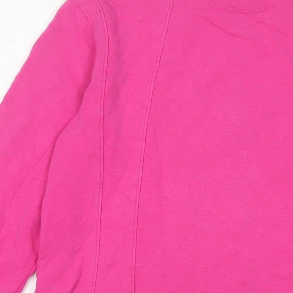 Jones New York Womens Pink Cotton Full Zip Sweatshirt Size M Zip