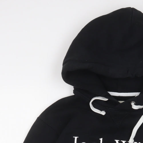 Jack Wills Mens Black Cotton Pullover Hoodie Size S - Logo