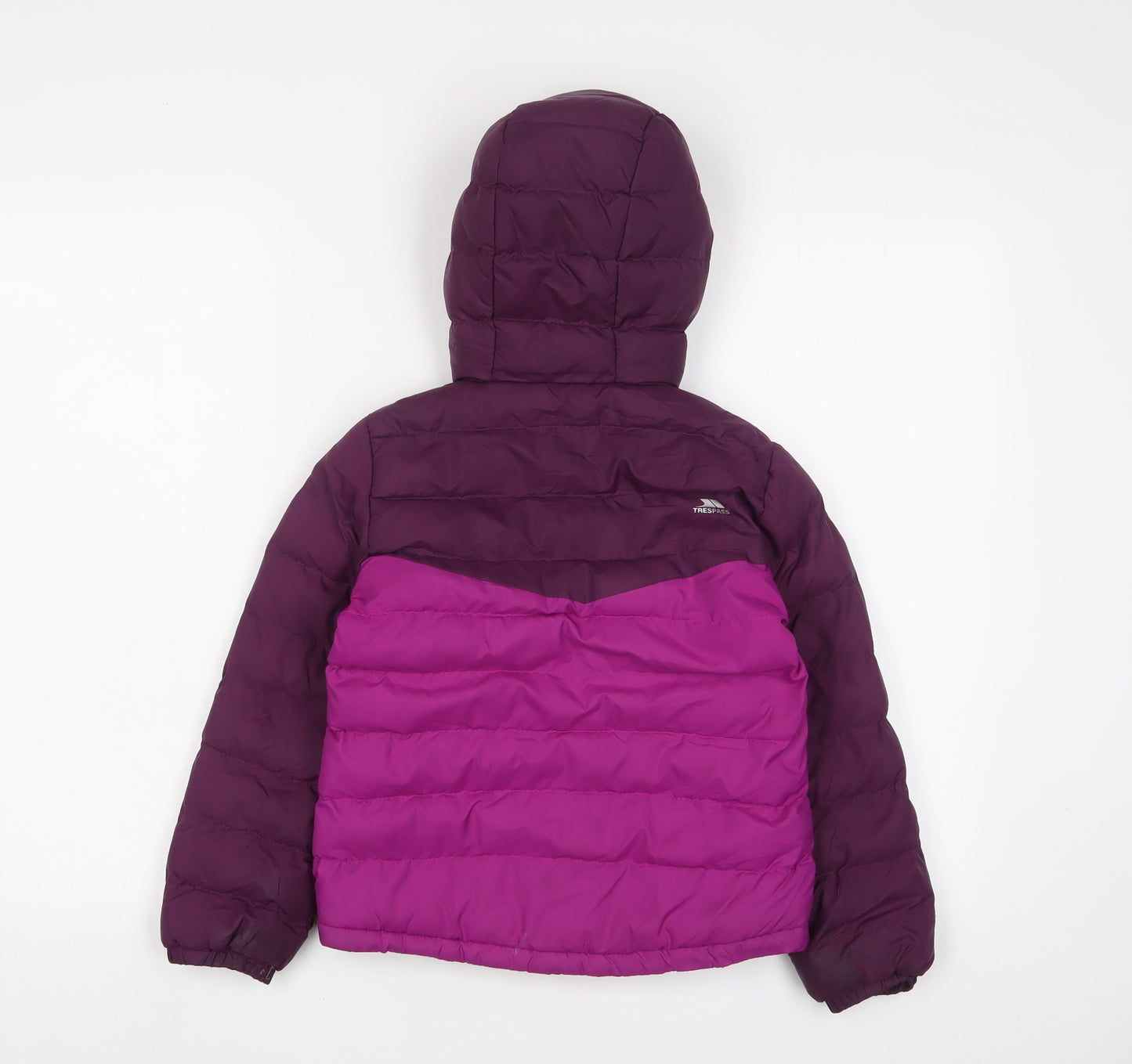 Trespass Girls Purple Basic Coat Coat Size 5-6 Years Zip - Logo