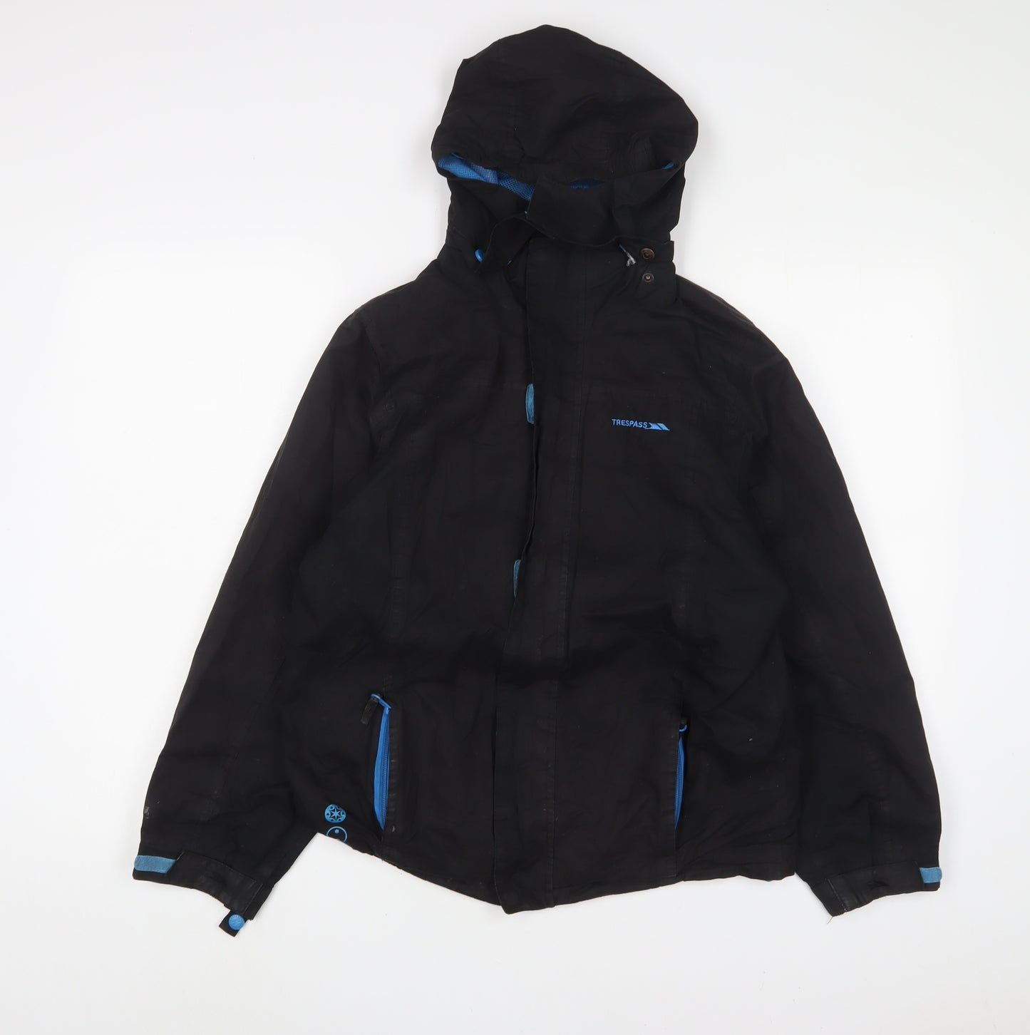 Trespass Boys Black Basic Coat Coat Size 11-12 Years Zip - Logo, Embroidered