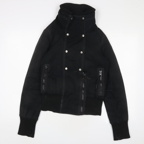 Bench Mens Black Jacket Size S Zip - Logo