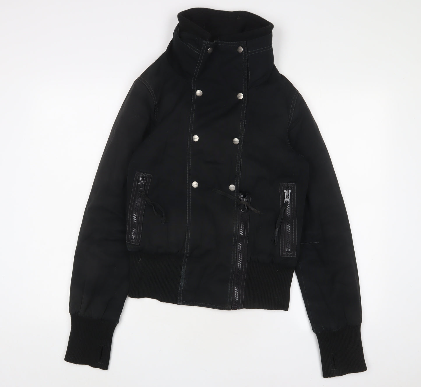 Bench Mens Black Jacket Size S Zip - Logo