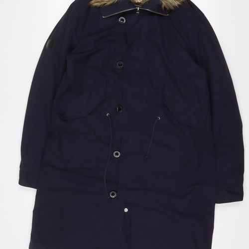 Pretty Green Womens Blue Jacket Coat Size S Zip