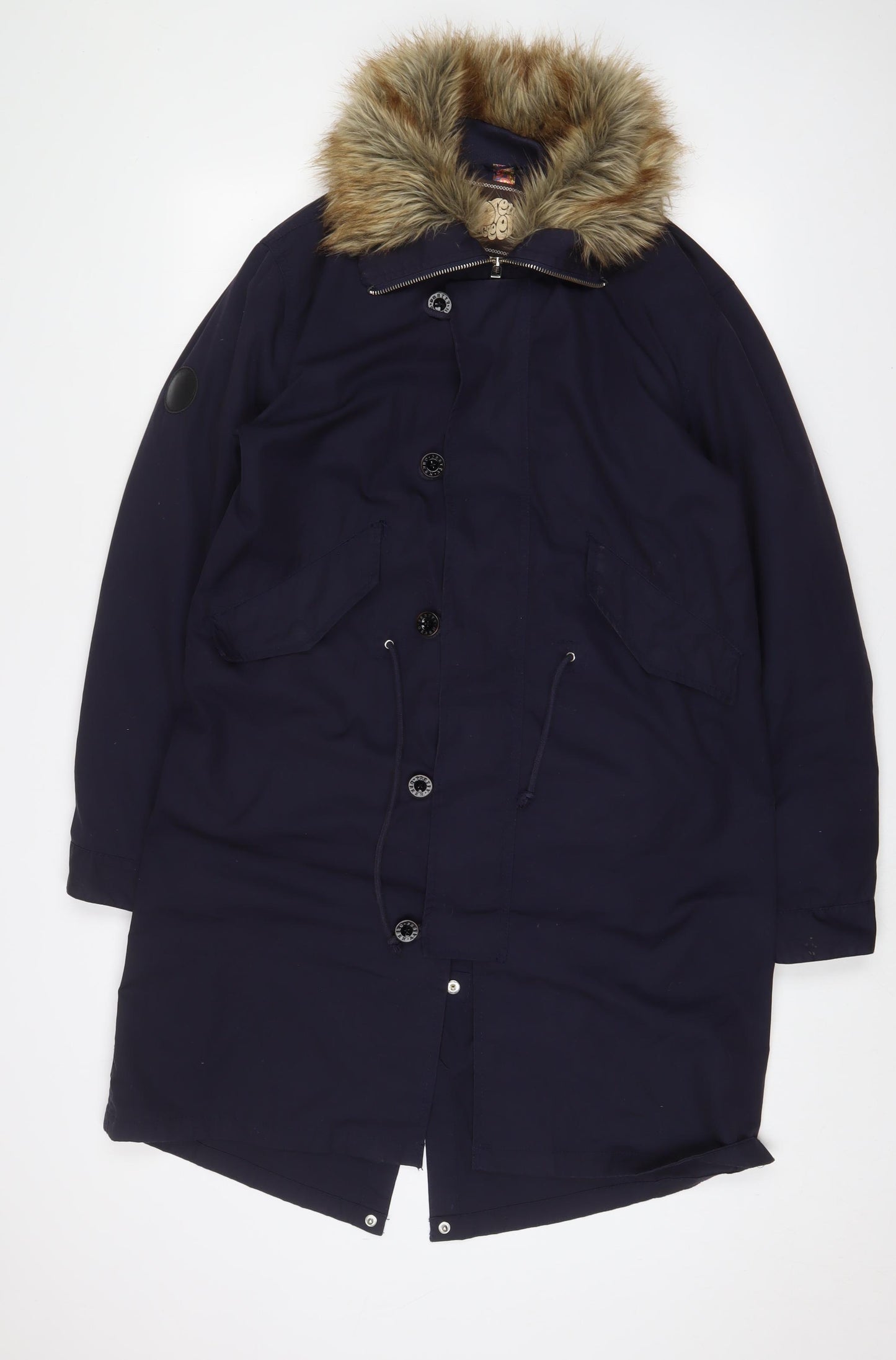 Pretty Green Womens Blue Jacket Coat Size S Zip