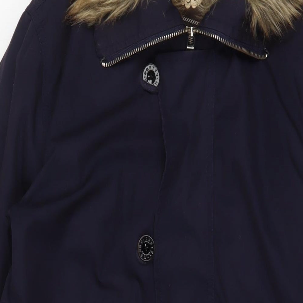 Pretty Green Womens Blue Jacket Coat Size S Zip