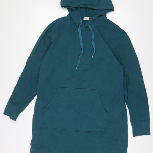 Civico Womens Blue Cotton Jumper Dress Size S Crew Neck Pullover