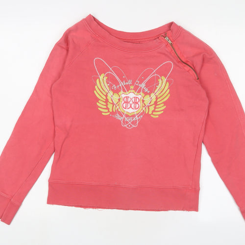 Ted Baker Womens Pink Cotton Pullover Sweatshirt Size M Pullover - Embroidered