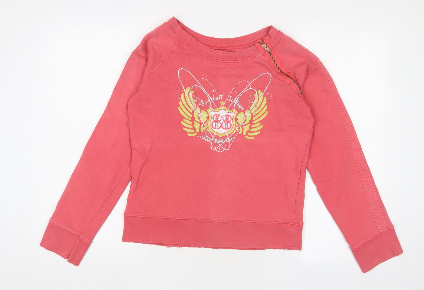 Ted Baker Womens Pink Cotton Pullover Sweatshirt Size M Pullover - Embroidered