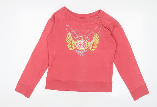 Ted Baker Womens Pink Cotton Pullover Sweatshirt Size M Pullover - Embroidered