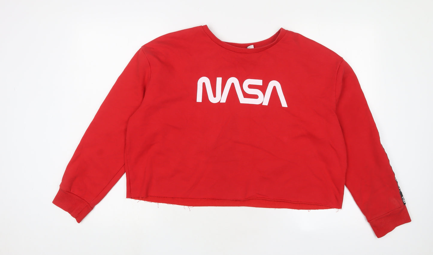 Nasa Womens Red Cotton Pullover Sweatshirt Size L Pullover