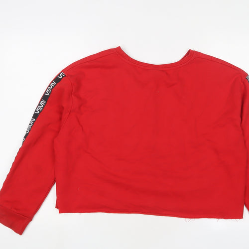 Nasa Womens Red Cotton Pullover Sweatshirt Size L Pullover