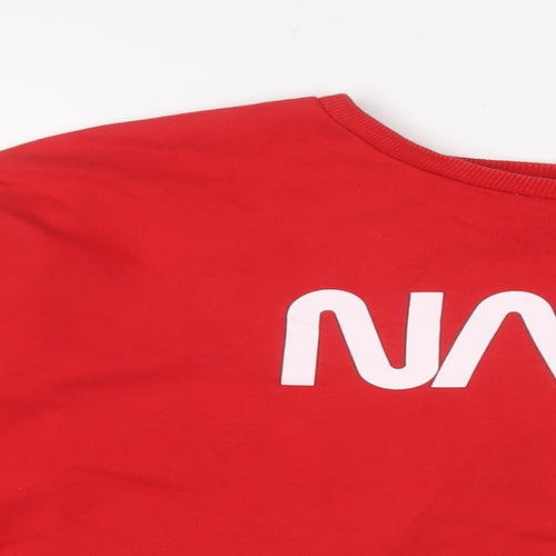 Nasa Womens Red Cotton Pullover Sweatshirt Size L Pullover