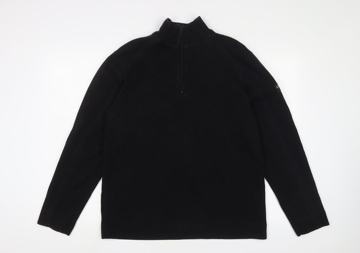 Duck and Cover Mens Black Cotton Pullover Sweatshirt Size L - 1/2 Zip