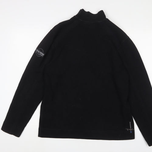 Duck and Cover Mens Black Cotton Pullover Sweatshirt Size L - 1/2 Zip