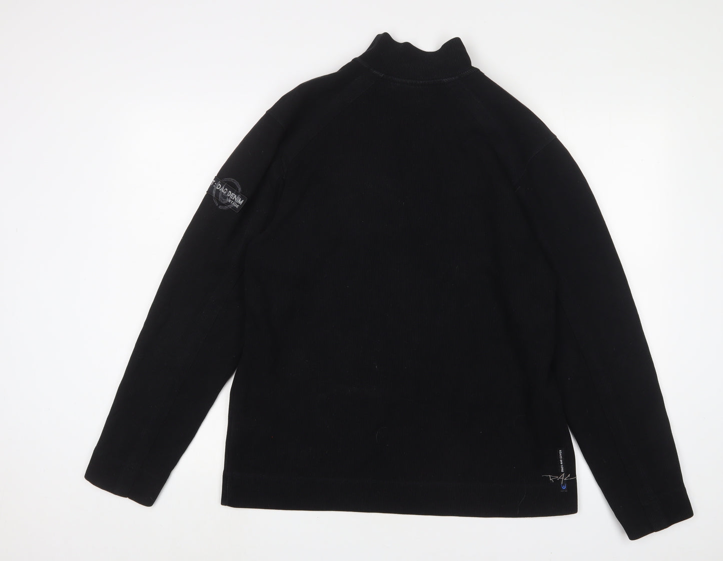Duck and Cover Mens Black Cotton Pullover Sweatshirt Size L - 1/2 Zip