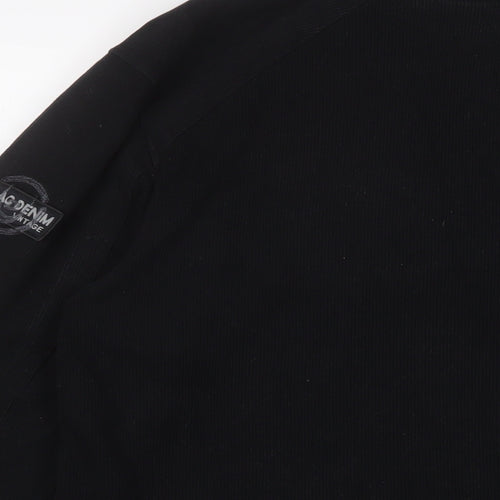 Duck and Cover Mens Black Cotton Pullover Sweatshirt Size L - 1/2 Zip