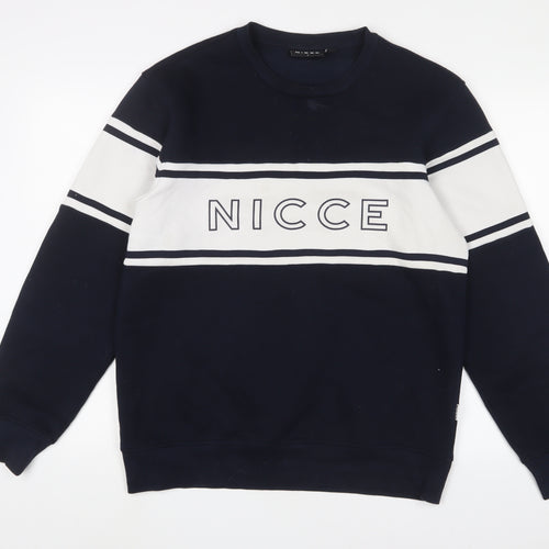 NICCE Mens Blue Cotton Pullover Sweatshirt Size L - Logo