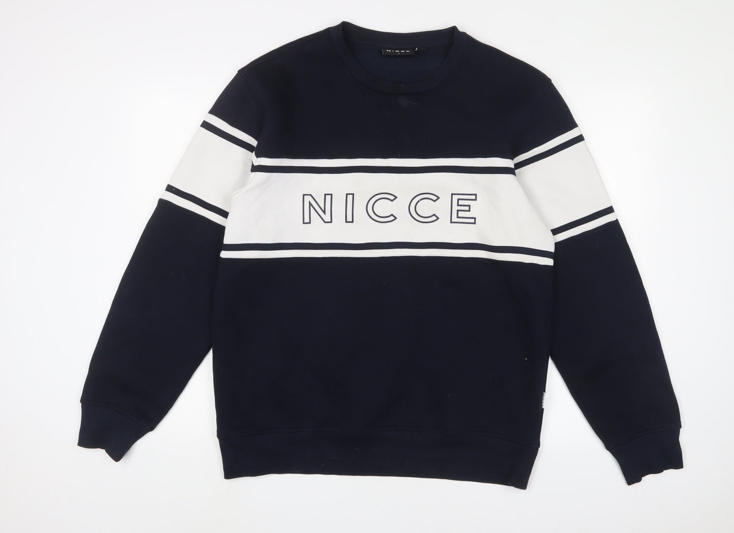 NICCE Mens Blue Cotton Pullover Sweatshirt Size L - Logo