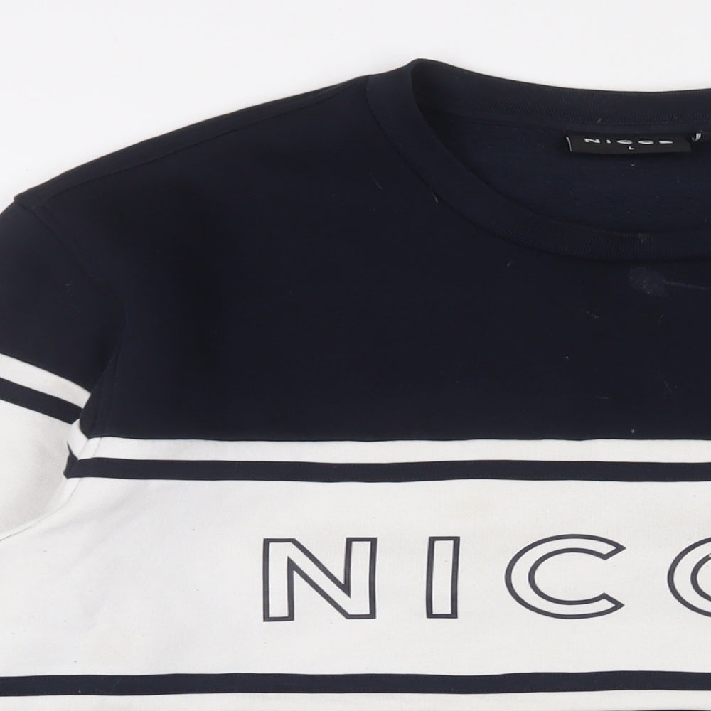 NICCE Mens Blue Cotton Pullover Sweatshirt Size L - Logo