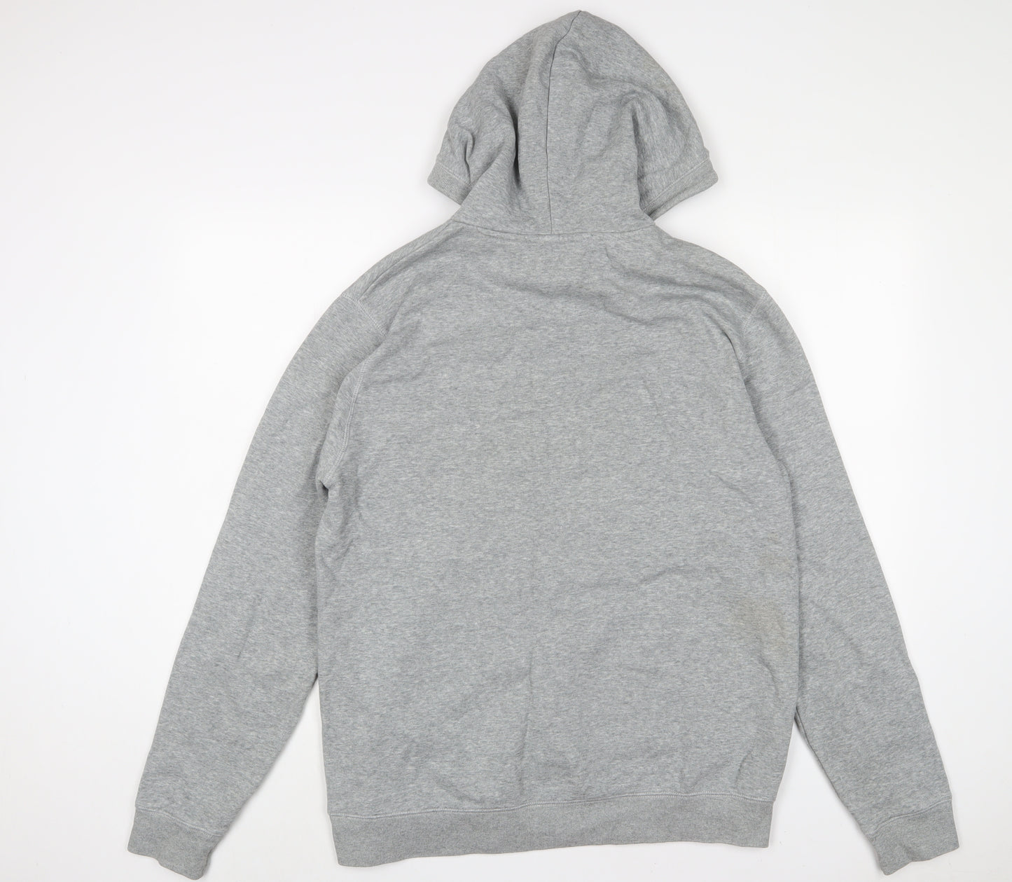 Penguin Mens Grey Cotton Pullover Hoodie Size L - Logo, Embroidered