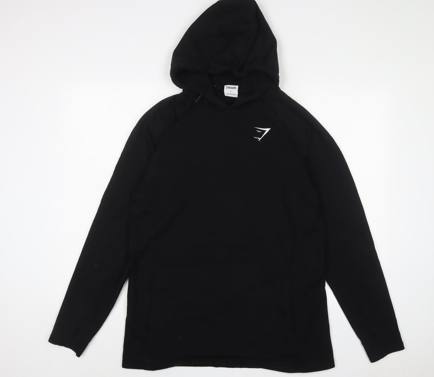 Gymshark Womens Black Cotton Pullover Hoodie Size L Pullover - Logo